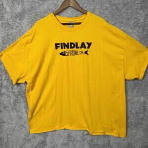 Mens Gildan Findlay Sardine Oil Yellow Short Sleeve T-Shirt 4XL